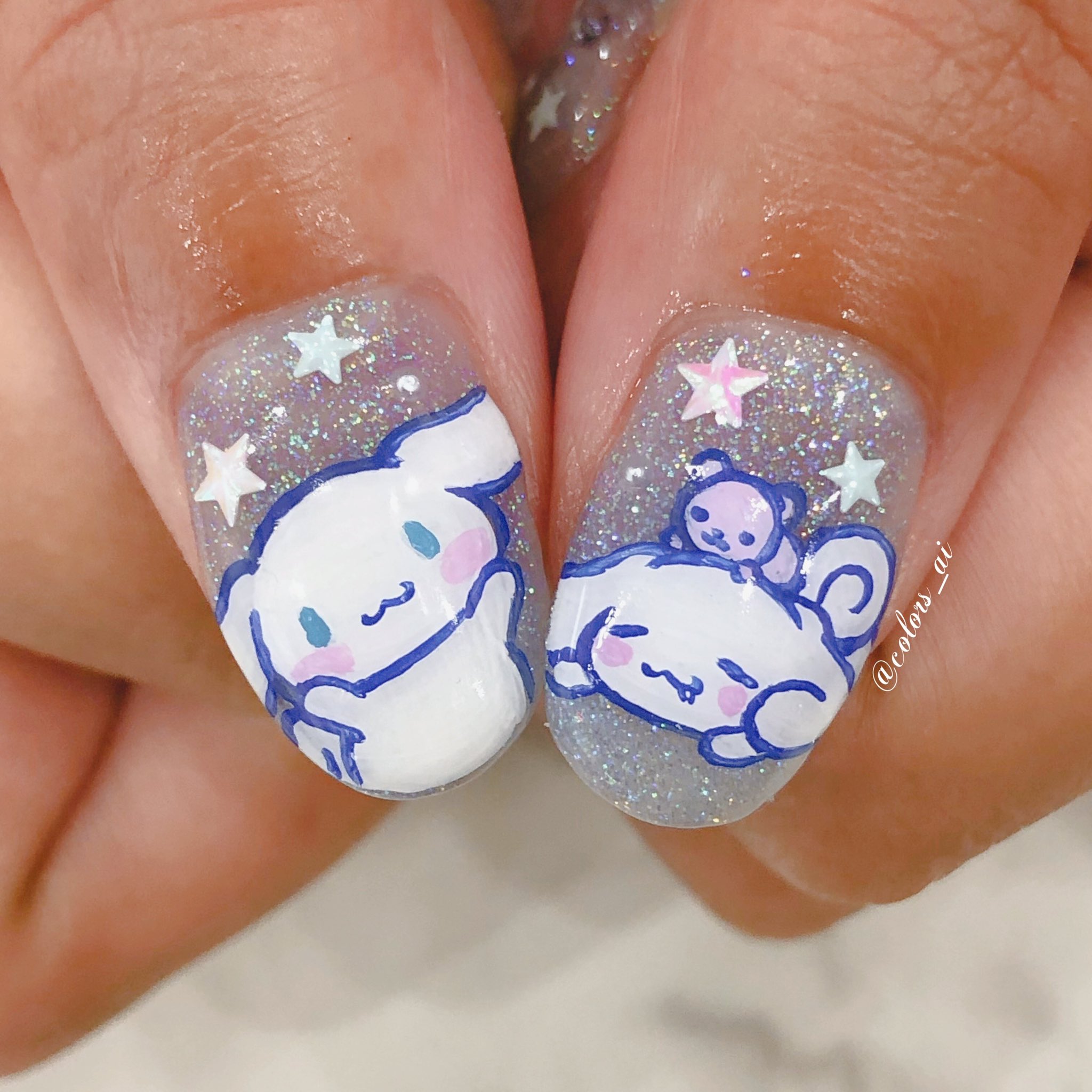 ট ইট র Color Sすずきあい お客様オーダー シナモロール推しネイル Mixラメに しなもん ひらがなおなまえパーツが強い 痛ネイル ট ইট র Color Sすずきあい お客様オーダー シナモロール推しネイル Mixラメに しなもん ひらがなおなまえパーツが強い 痛ネイル