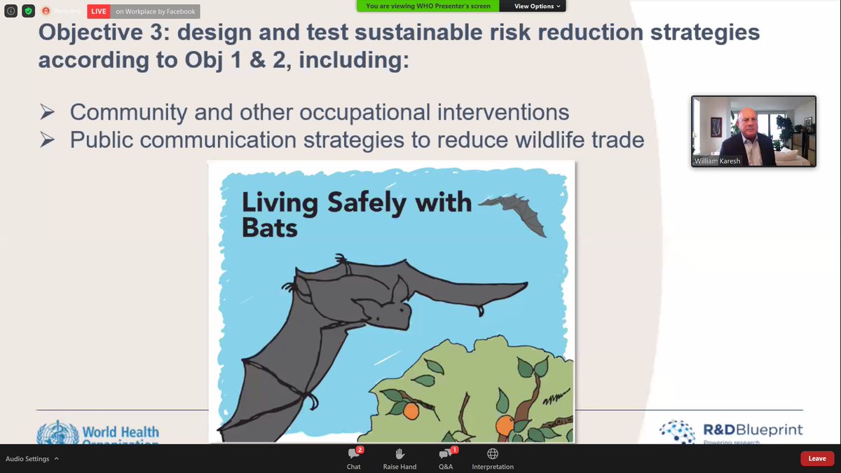 "We need to remember that bats are important and work with communities to educate people on how to Live Safely w/ Bats!" this is a document that  @EcoHealthNYC produced w/ Predict funding from  @USAIDGH. You can download it here:  https://www.ecohealthalliance.org/living-safely-with-bats