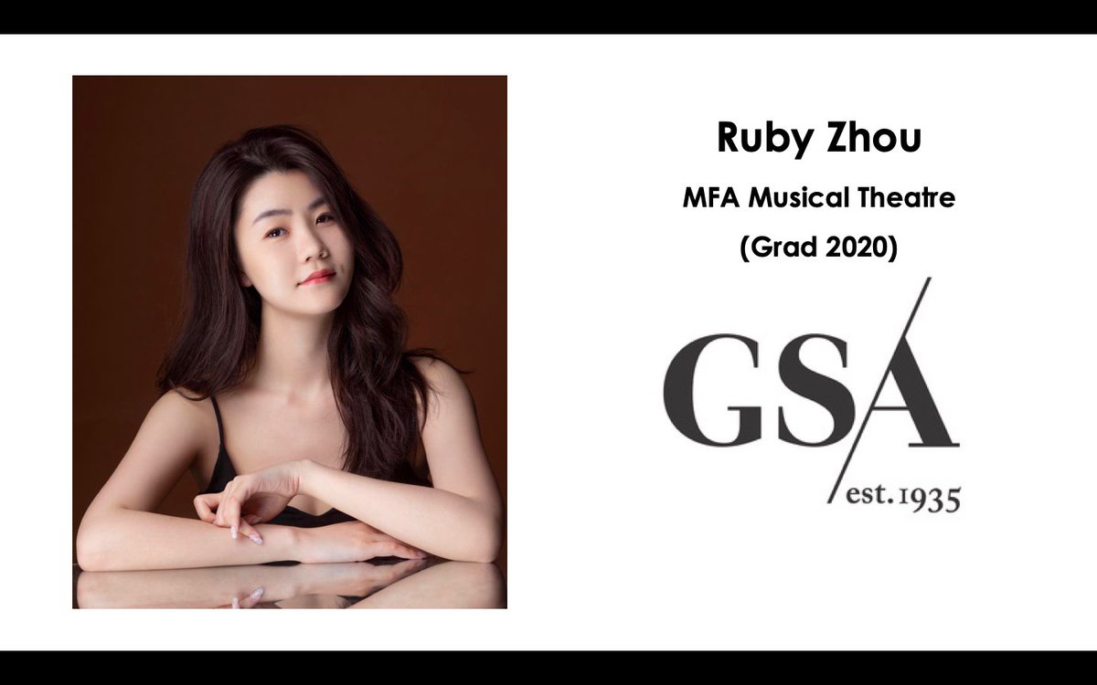 Ruby Zhou

MFA Musical Theatre Graduate, 2020
(<a href="/The_GSA/">GSA</a>)

spotlight.com/4774-6755-7144

Showcase Link: youtu.be/45E9hgNGfxM

Visit the GSA Green Room for information and links (gsauk.org/gsa-green-room)