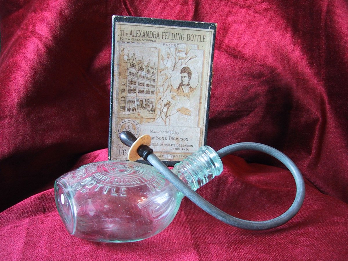 Although doctors condemned the bottles and infant mortality rates of the time were shocking – only two out of ten infants lived to their second birthday – parents continued to buy and use them.