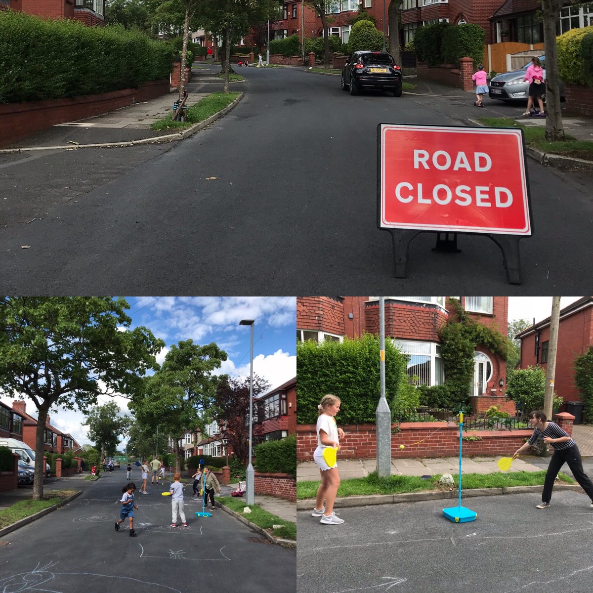 Today we #ReclaimedourStreet with our first #Tameside #QuietStreet No traffic for 3 hours so we could all play and it was so much fun!! Thank you @TamesideCouncil @tmbc_places for making this happen