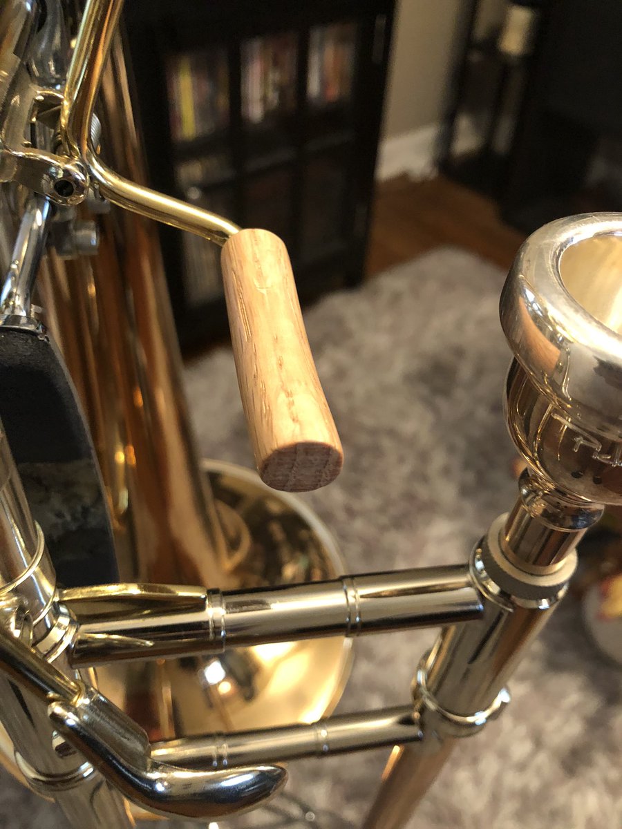 mccaintrombone's tweet photo. I couldn’t be happier with my new thumb rests created by my former student, @austintran7! The wood feels good and the craftsmanship is top notch. If you are interested, contact him at @trantriggerrests!
#mccaintrombone #lowbrass #tenortrombone #basstrombone #contrabasstrombone https://t.co/sDn9xESIaQ