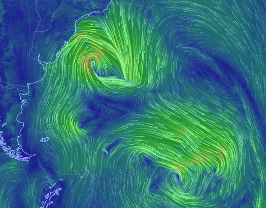 BobbiStorm's tweet photo. speaking of #Earthnull awards go to the South Atlantic for the beautiful swirls, lows off South America https://t.co/wZ5wDbqeKm