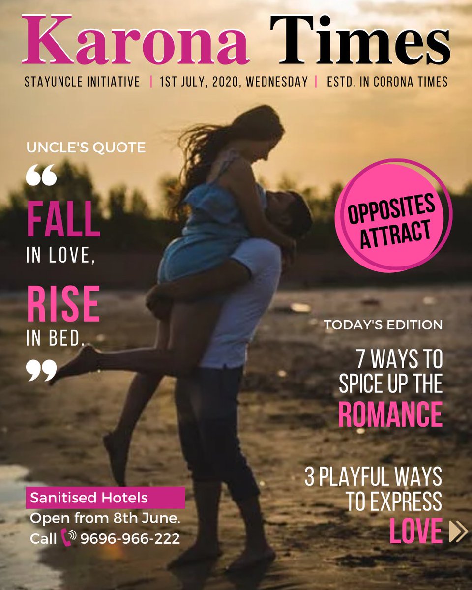 StayUncle's tweet photo. Karke dekho accha lagta hai. #KaronaTimes First Edition #StayUncle #couplegoals https://t.co/Rgt4Sf6mPY