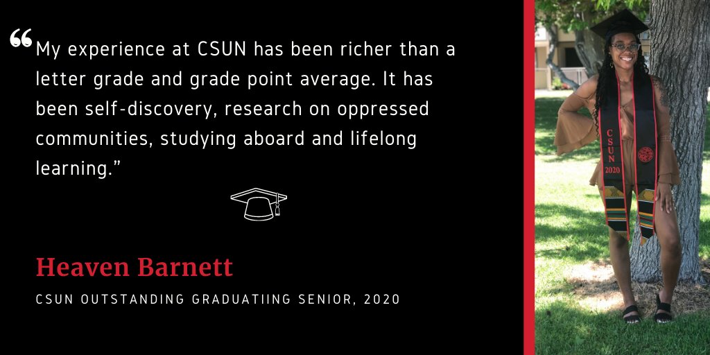 EisnerEducation's tweet photo. Congratulations to our very own @CSUNorthridge Outstanding Graduating Senior, Heaven Barnett.  Read more about her story https://t.co/9T06EP9VmN #Classof2020 #CSUNCollegeofEd https://t.co/AQwjAsRSVJ