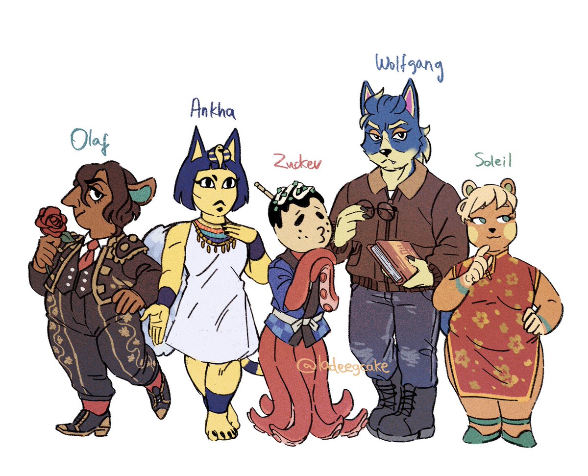 oh yeah some #AnimalCrossing doodles from the other day, ft. my semi-furry, full on furry and human villager designssss #ACNH #AnimalCrossingNewHorizons