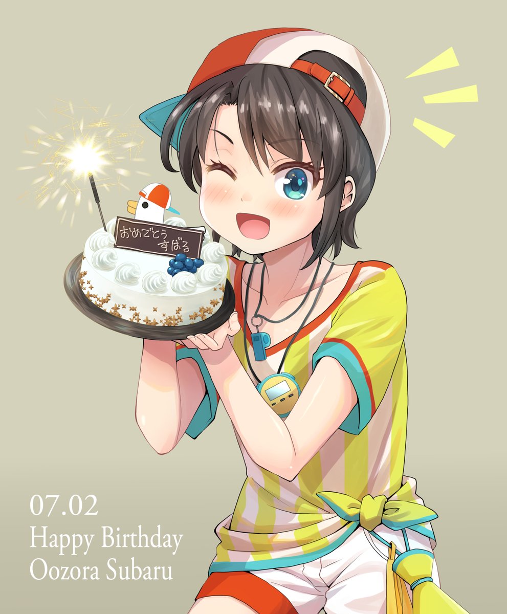 大空スバル 「7月2日は『大空スバル』ちゃんの誕生日?
おめでとうございます?
地獄配信にゲー」|葉庭＠のイラスト