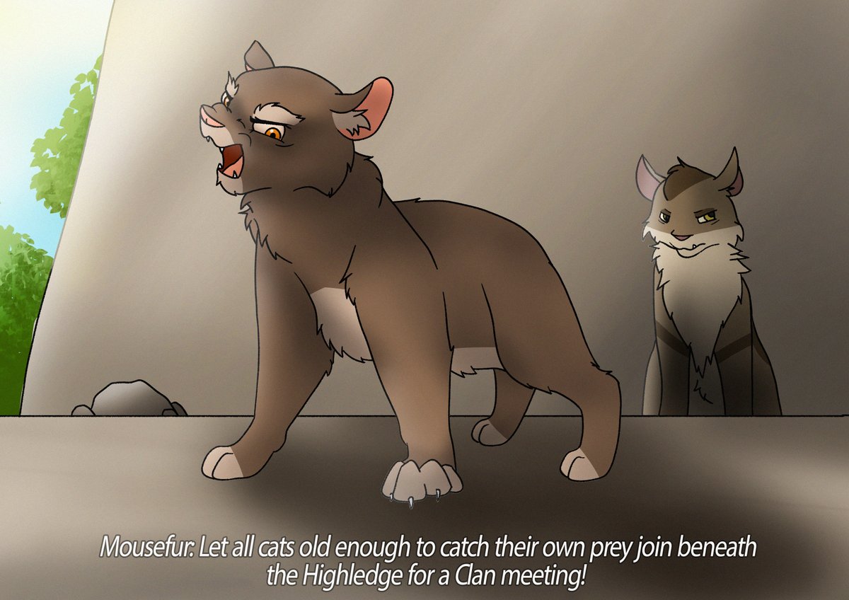 flutterhe_art's tweet photo. switching things up a little with queen boss Mousefur's #wcotw entry, drawing this iconic scene from Sunset like a screenshot from an animated series!

@theclandom #mousefur #brambleclaw #brackenfur #squirrelflight #warriorscats https://t.co/3cftt4a2Y2