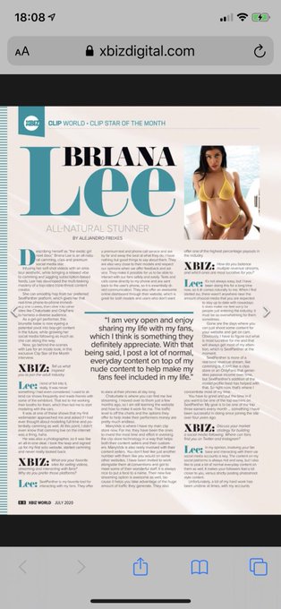 Check out this months issue of the @XBIZ magazine to see the Clips Star of the a Month article on @BrianaXbiz<a class="tags" href="/tag/xbiz">@xbiz</a>