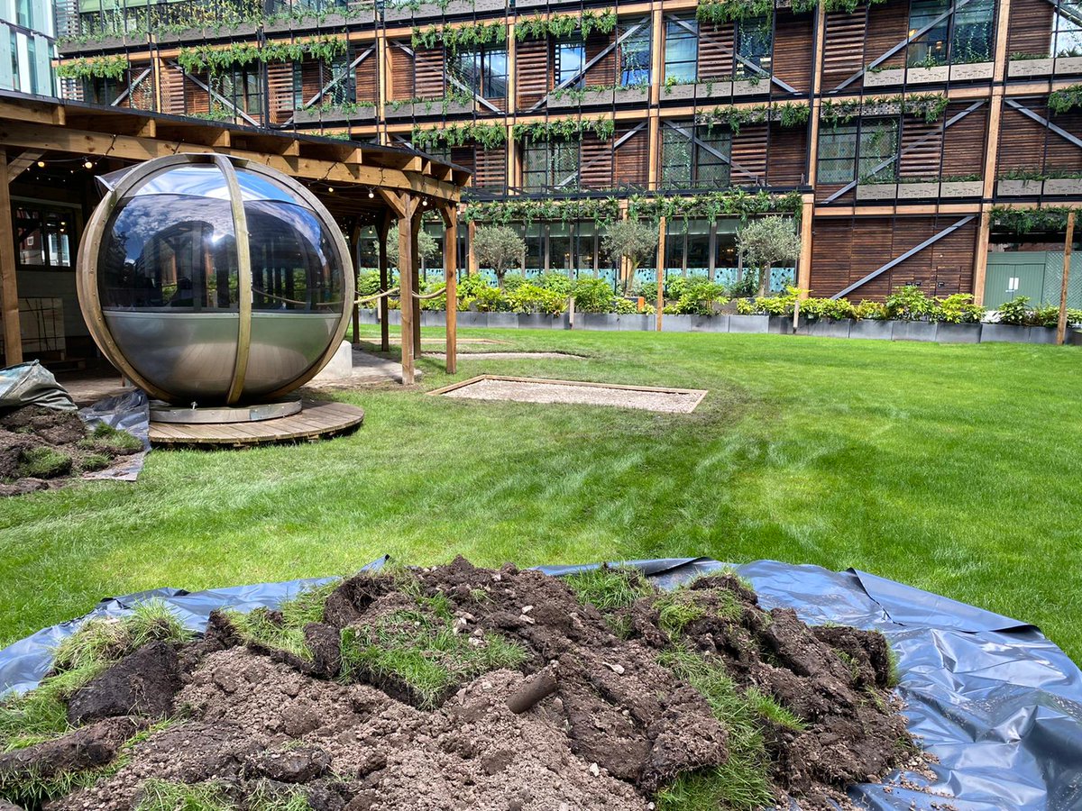 Digging up the lawns today to make way for our brand new Lawn Houses! 🥂