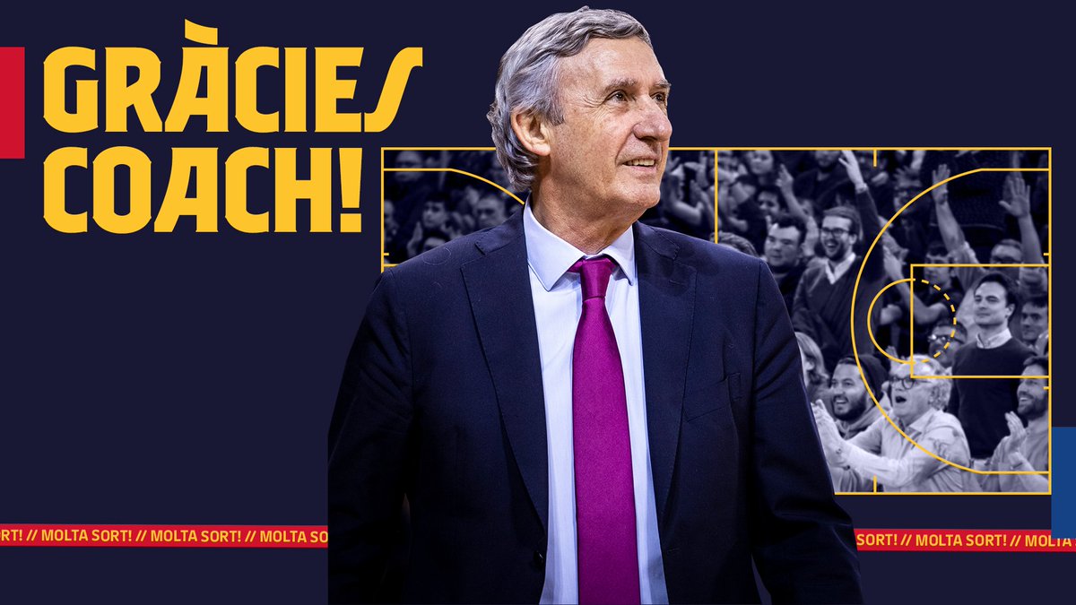 🏀 Acord per a la finalització del contracte de Svetislav Pesic 

👉 El Club agraeix al tècnic serbi la seva dedicació i li desitja molta sort: barca.link/oDTL30qVsiT
