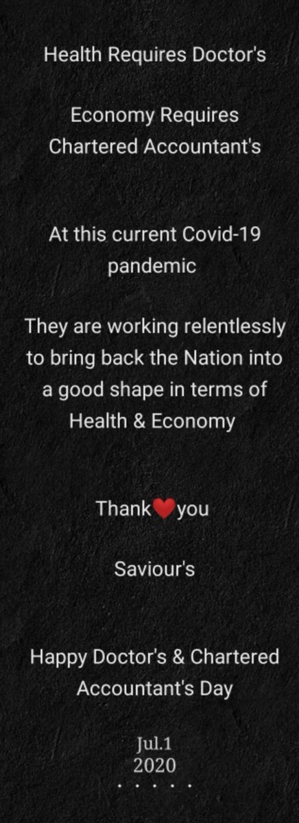 sarafaditya's tweet photo. Happy #CAday2020 and #doctorsday2020 https://t.co/9BORxWkHiA