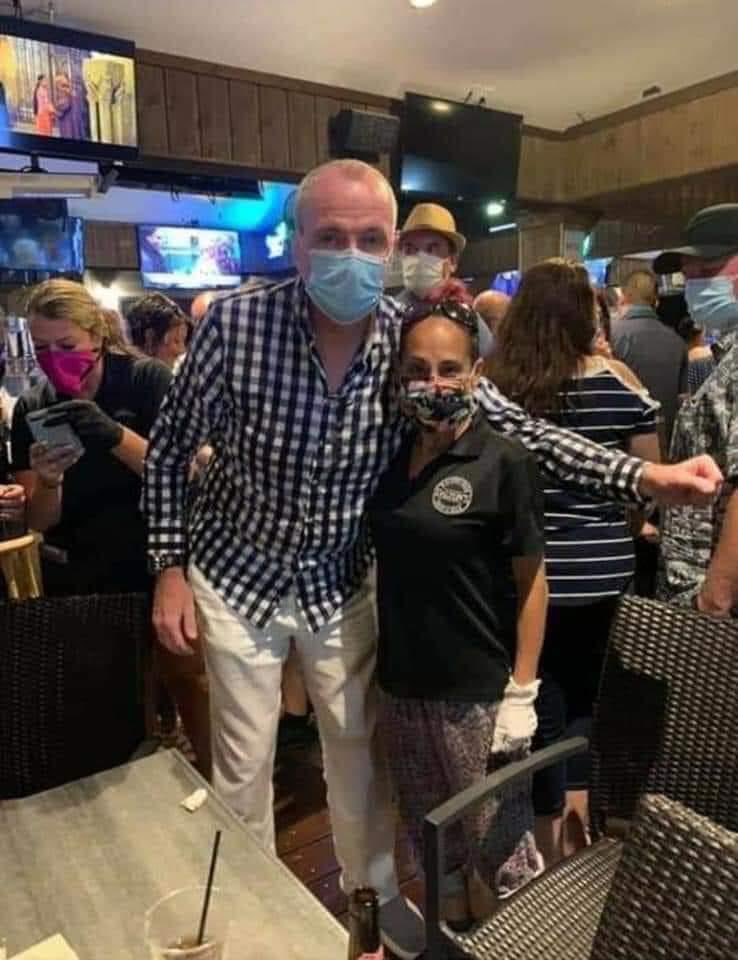 therealsteveL's tweet photo. @GovMurphy Hey knuckleheads, keep 6 ft Social distance and no indoor dining 😂, right Phil?! (Lead by example or you’re not leading at all) https://t.co/UT2NkNnA3o