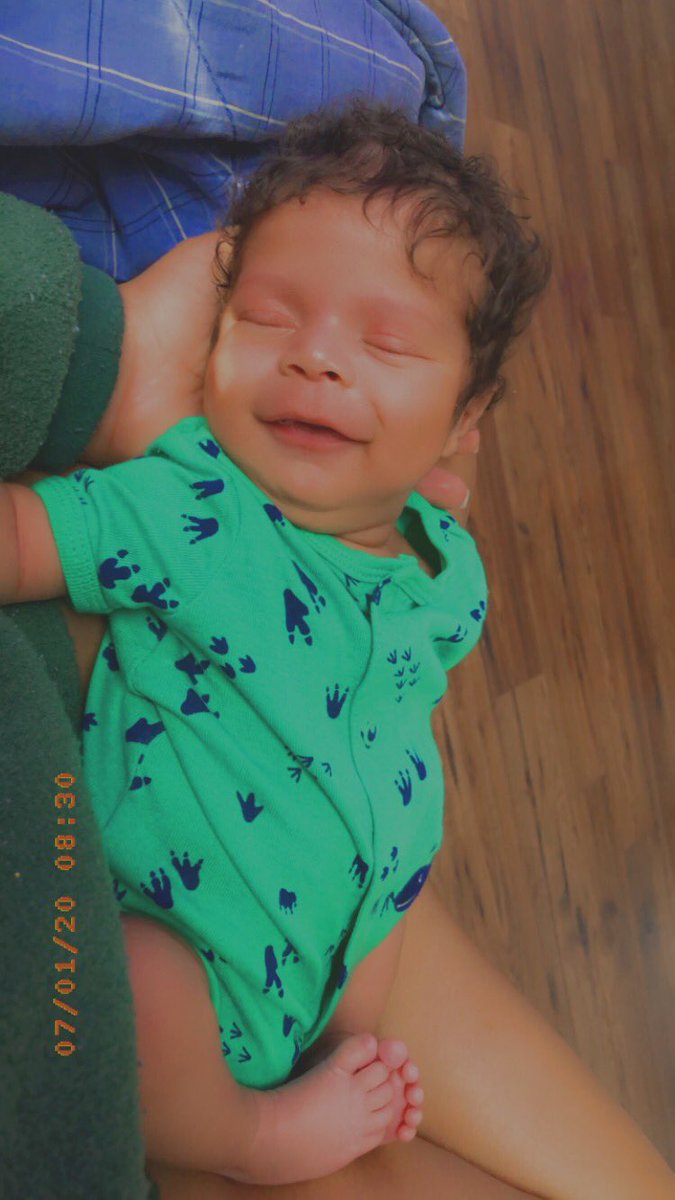 Always smiling...in his sleep 

My baby turned 1 month, on the 28th🥰