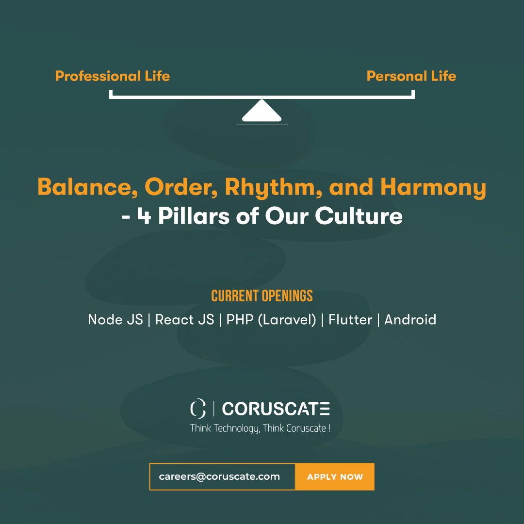 coruscatesol's tweet photo. Don't get confused having a career with having a life!  But don't get so busy having a life that you miss the opportunity!

Grab the opportunity, We are hiring for Node JS, React JS, PHP (Laravel),  Flutter, Android. 

Apply Online at https://t.co/lR2kEoaxar

#jobs #surat #IT https://t.co/UC27mlE7jc
