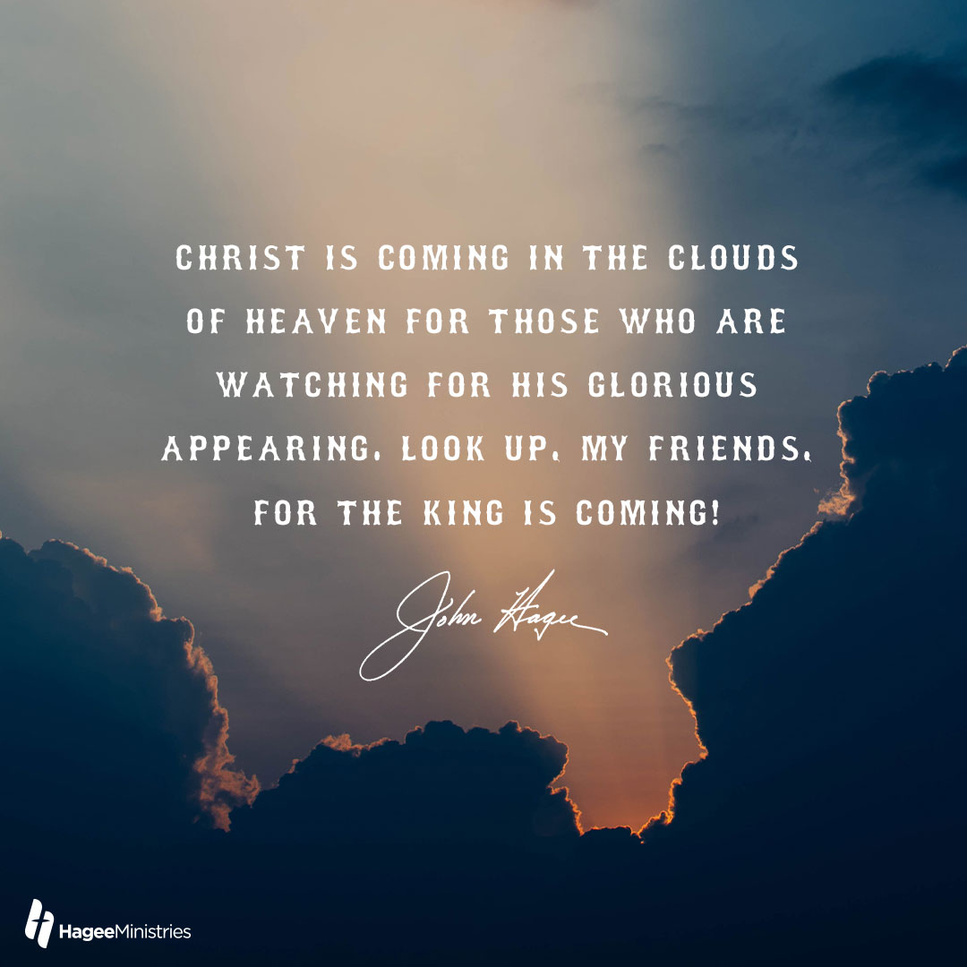 PastorJohnHagee's tweet photo. Christ is coming in the clouds of heaven for those who are watching for His glorious appearing. Look up, my friends, for the King is coming! https://t.co/V5gP7Z27re