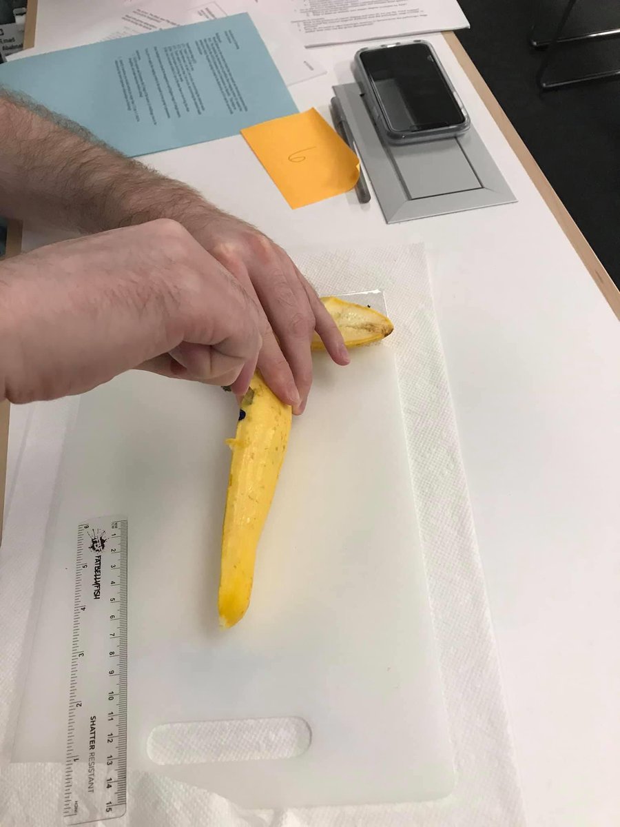 ApekshaNas's tweet photo. @smlungpathguy @CCFPathRes @CLEClinicLabs @ScottBikeethan @erikacytogal @evemariecrane @Williamson_SR @GaryProcop @UTHealthSA_Path @LGreebon I like this for orientation. Practicing cutting fruits/ veggies before boot camp seems like a nice way to reduce stress of ruining the very first specimen. Additional images from @smlungpathguy FB page. Thank you for sharing Dr. Mukhopadhyay! https://t.co/NlHh7KeIqr
