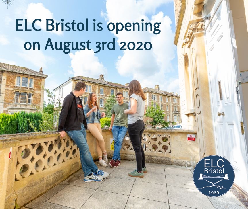ELCBristol's tweet photo. #ICYMI we are opening on 3rd August! We can't wait to welcome back our lovely students. Visit our website for more details and you can check out our safety charter here https://t.co/GGyeK1FpP6 https://t.co/XMUAVyF4OM