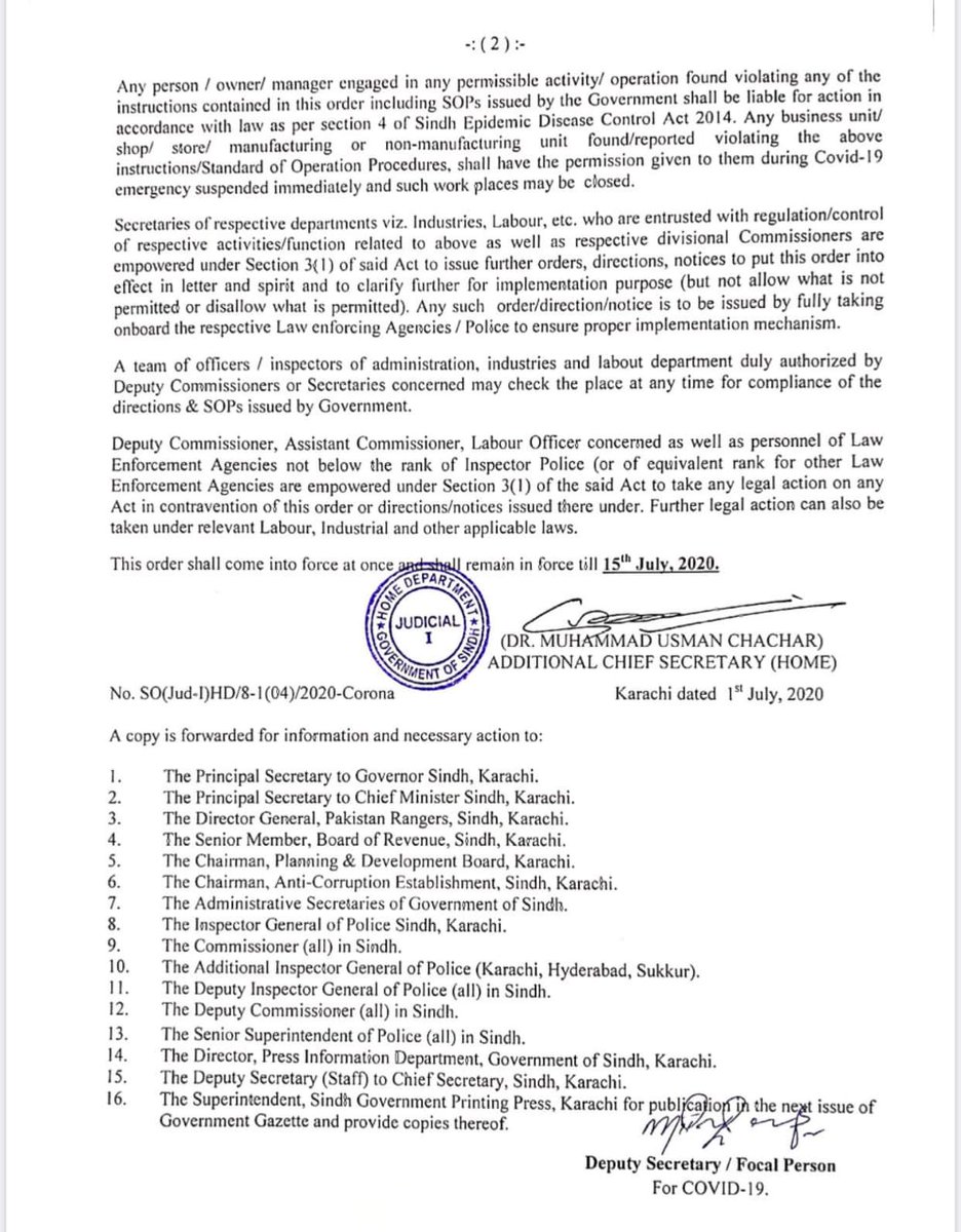 SherySyed2's tweet photo. #Sindh Govt extended the lockdown for 15 days.

Lockdown is extended till July 15, 2020 

#LockdownSindh #LockdownKarachi https://t.co/0qbKgAsC0I