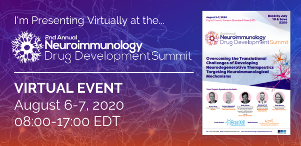 cjbarnu's tweet photo. Excited to participate in the #Neuroimmunology Drug Development Summit! Check it out here: https://t.co/Pqeai4QUSR https://t.co/Vxmm3AGV6X