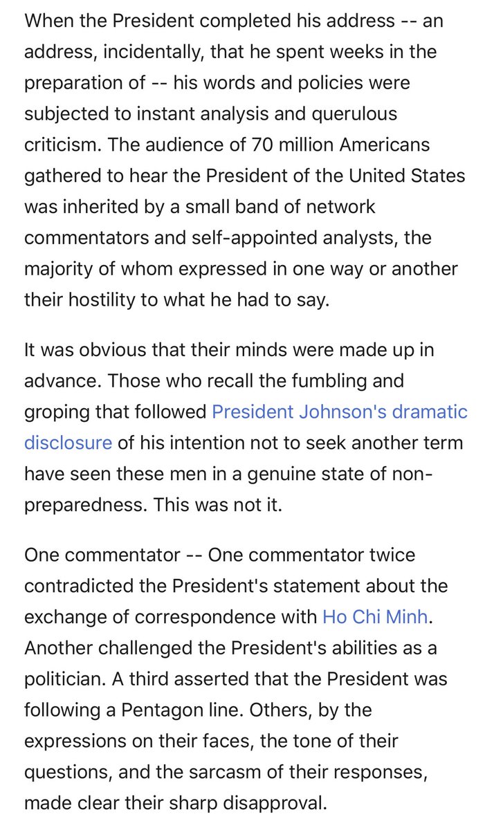 VP Spiro Agnew gave a speech in 1969 that tore into TV news for criticizing a Nixon speech.  https://www.americanrhetoric.com/speeches/spiroagnewtvnewscoverage.htm