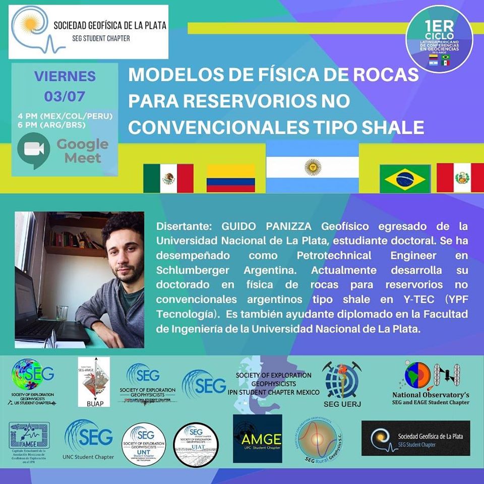 SocGeof_UNLP's tweet photo. VIERNES 3 DE JULIO.
Con la charla titulada ''Modelos de física de rocas para reservorios no convencionales tipo Shale" a cargo del Geof. Guido Panizza.
⏰ 18:00 hs (🇦🇷/🇧🇷)
⏰ 16:00 hs (🇨🇴/🇲🇽/🇵🇪)
https://t.co/Mf8hF532EV
📌Link de acceso:
https://t.co/RO6h8WDr5U
¡Te esperamos! https://t.co/JITIWaxgIm