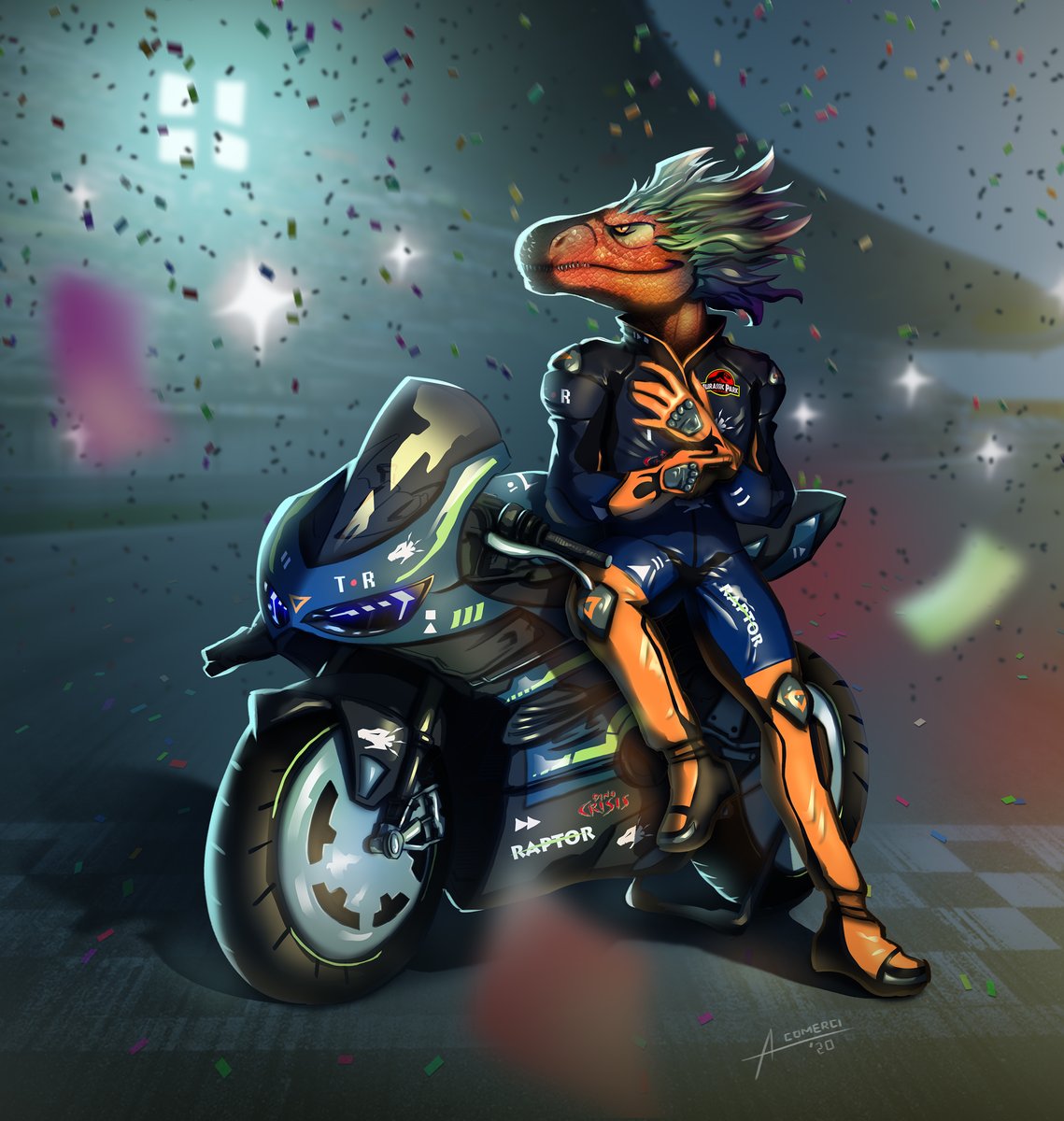alberto_comerci's tweet photo. My Dino Racer for the Character Design Challenge, June 2020.
Hope you like it!
https://t.co/XawLhsHvGl

#cdchallenge #cdc #dinoracer #dinosaur #dino #raptor #velociraptor #race #racing #motorcycle #moto #winner #digitalart #photoshop #art #racer #drawing https://t.co/3UzghzIT5i
