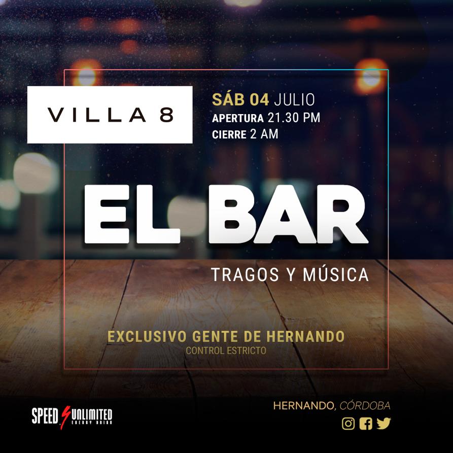 Volvemos en modo #Bar!  Buena música,  tragos , ambientación , el lugar !  Exclusivo para gente de Hernando ( control estricto) , capacidad limitada , respetando las medidas exigidas por nuestro municipio! Reservas a nuestro Instagram y a nuestros  num telefónicos.