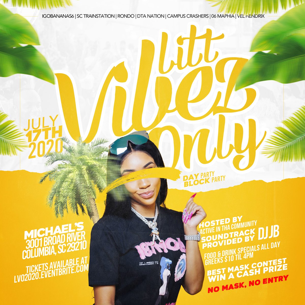 iG0Bananas6's tweet photo. Governor has a mandatory “Wear A Mask” rule when in public. So you need to have a mask on at all times at all events if you not eating or drinking
•We’ll be giving masks at the cookout if you don’t have one! A hand sanitizer station will be at all outside events #BACweekend2020 https://t.co/PpjloRlr9K