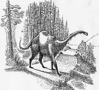 And, yes, they were reportedly observing the  #LochNessMonster CROSSING THE ROAD, moving from the woods on the left to the loch on the right. This was the first of the Nessie land sightings -- there are quite a few others! (they describe an assortment of very different monsters)..