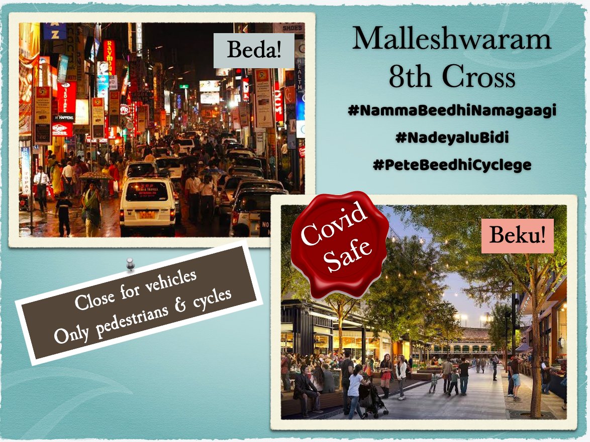 tarauk's tweet photo. @WFRising @bicyclemayorblr @icindngr @_kanakapuraroad @SensingLocal @ReapBenefit @fietsprofessor @bengawalk @HeritageBeku @citizensforblr @IChangeMyCity all say, #CovidSafeMarketStreets. Shut off traffic, turn on cycling/walking. #OneStreetPerWard Controls crowds, safe shopping! https://t.co/Vob9BHFC9G