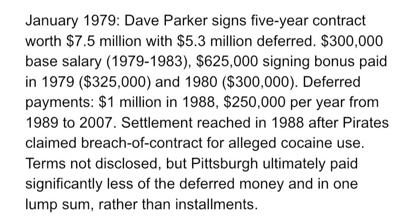 Here’s a great note by my friend  @Jacob_Resnick on deferred contract agreement between the Pirates and Dave Parker.
