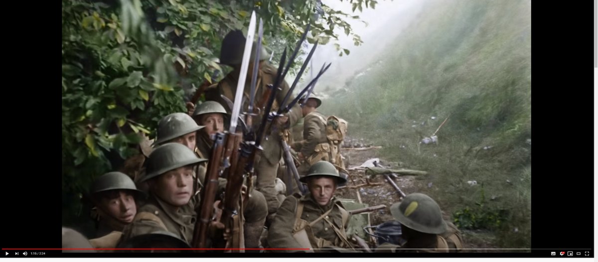 The sunken lane is a place that been shown to audiences repeatedly over the years, from the BBC’s The Great War series in the 1960s and in lavish colour in Peter Jackson/IWM’s They Shall Not Grow Old – it pops up twice in this trailer alone.