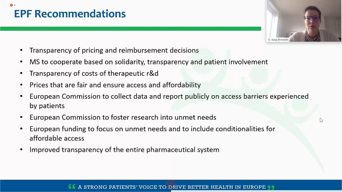 micheclb's tweet photo. .@eupatientsforum recommendations from the 'Value and pricing of innovative medicines' paper:

> High-Level strategic dialogue at EU level
> Framework for fair and equtable access 
> patient organisations inclusion
> transpacency

More: https://t.co/0YURlzbCM4

#AccessForPatients https://t.co/76bBqU2z0C