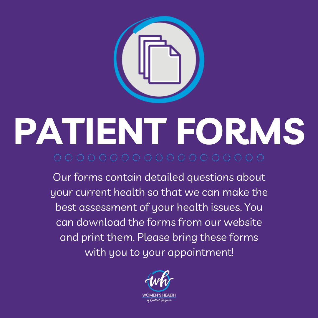 WHSCV's tweet image. For your convenience, we invite you to fill out our patient forms to help save you time at your first appointment. 📋
womenshealthofcentralvirginia.com/patient-forms/
.
.
.
.
#Forms  #PatientForms  #SaveTime  #WomensHealth  #OBGYN  #CentralVirginia  #LynchburgVA  #WomensHealthOfCentralVA  #CentralVAOBGYN
