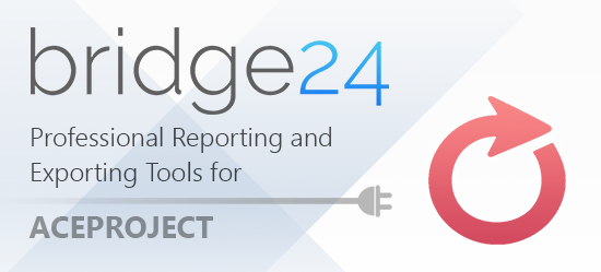 AceProjectNow's tweet photo. Bridge24 adds additional functionality to AceProject, especially in reference to reporting and data exporting. Bridge24 can create charts and also formatted reports, providing AceProject users with new ways to present their data! https://t.co/ASV6CcPq27 https://t.co/BTKTMjpOUZ