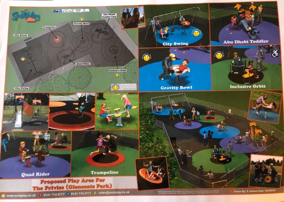 GlencoatsP's tweet image. Who is excited to see our aged playpark replaced with this shiny new one this month ?? 
Most residents or their children have played on this park at least once. It will be strange to see it go, but we welcome it’s replacement!! #renfrewshire #woodenspoonscotland #flightpathfund