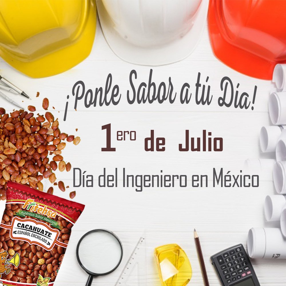 FritehsaTh's tweet photo. ¡A todos nuestros ingenieros, les deseamos un excelente día !👷‍♂️👷‍♀️👏👏👏 #Botanas #Fritehsa #snacks  #Tehuacan  #autenticosabormexicano https://t.co/4jfWtOEJOX