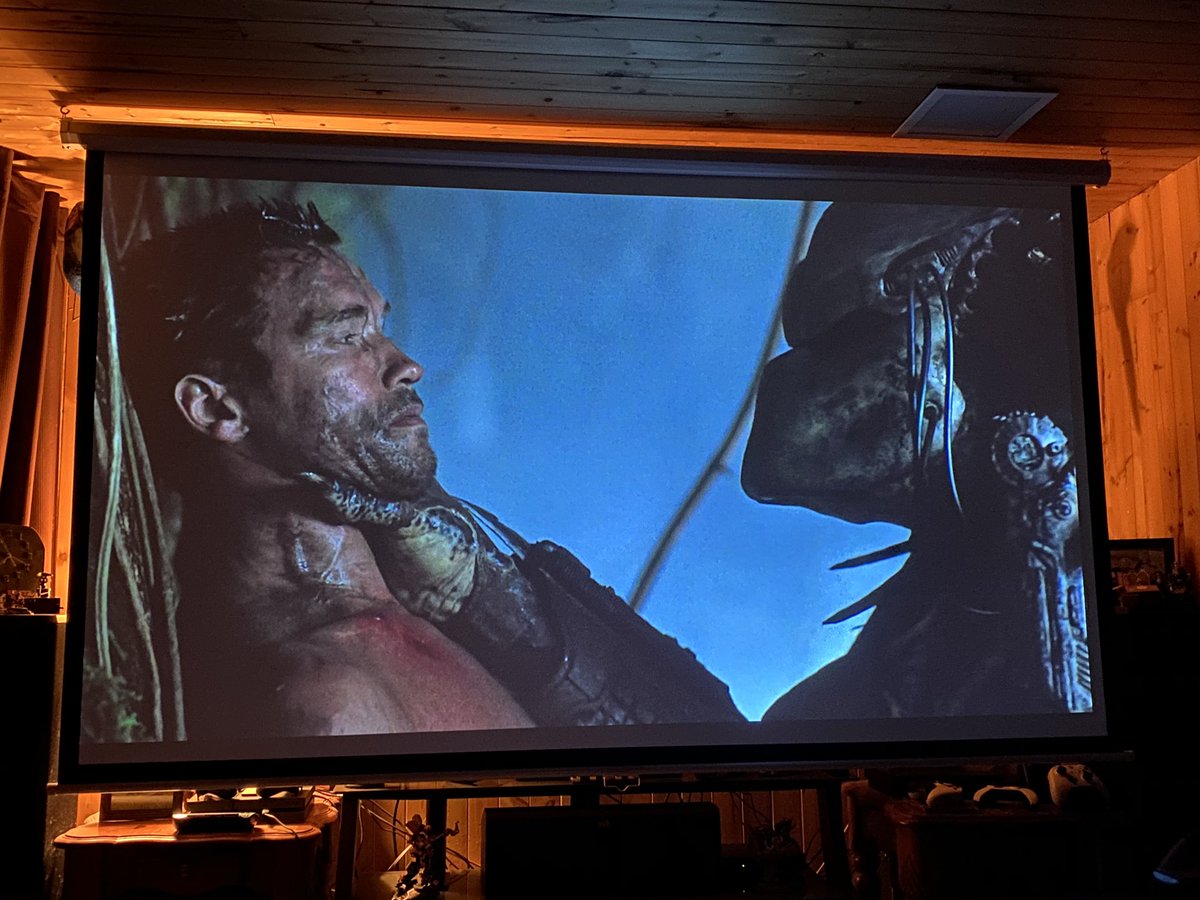 Goldneye1971's tweet photo. Up early this fine #CanadaDay morning!  Kicked back with #Predator3D on the big screen in the mancave!!  Still one of my faves!!  😀
@Schwarzenegger @TheCarlWeathers @RealBillDuke #SonnyLandham @GovJVentura #RichardChaves #ElpidiaCarrillo @BonafideBlack #KevinPeterHall https://t.co/jn25XWOiUd
