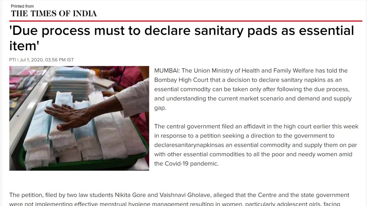 adv_sangvikar's tweet photo. @rashtrapatibhvn @PMOIndia @CMOMaharashtra @irvpaswan #Scotland to become first nation to provide napkins free of cost, till India is fighting to get it under Essential Commodity, P.D.S. & subsidize rate...
#sanitary_napkins #essential_commodity @RNTata2000 https://t.co/BmXvd4xCtF