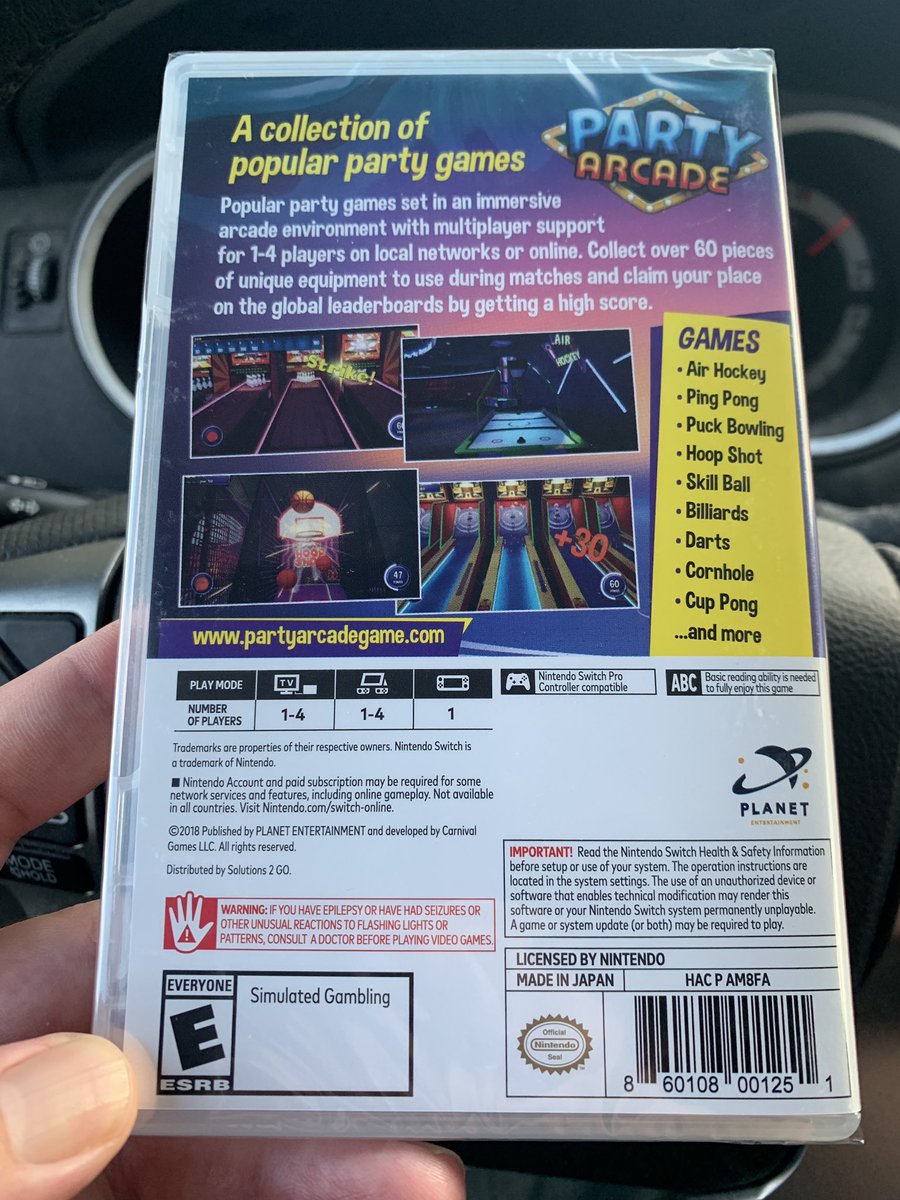 JoshuaMFrench's tweet photo. First pickup of July is a cheap one, #PartyArcade for $19.93 at @Walmart...
As part of my recent “casual sports” obsession, I especially want to see if billiards and darts are any good (plus I like #FarSightStudios).
This is my 477th physical #NintendoSwitch title. #SwitchCorps https://t.co/bpL0wdqF7K