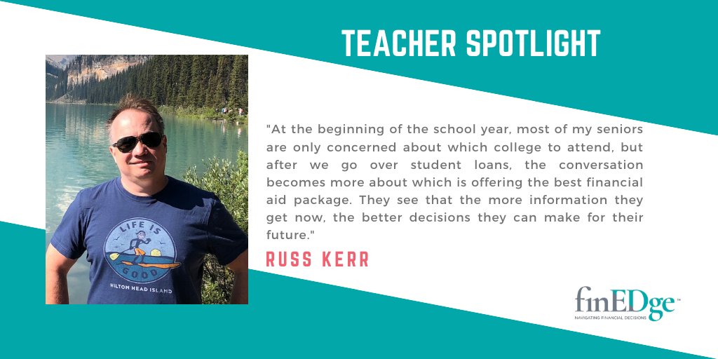 FinEdInitiative's tweet photo. School may be out, but teachers deserve recognition year round. Check out our latest teacher spotlight featuring Russ Kerr! #finlit @JonesCollegeHS  https://t.co/FebplfULS6 https://t.co/CL2blazToY