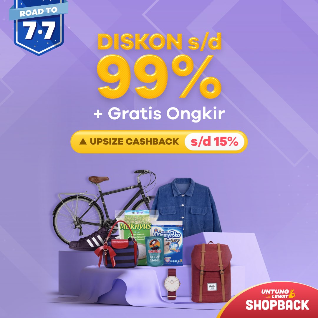Siapa yang ga mau dapet diskon s/d 99% + GRATIS ONGKIR + extra upsize cashback s/d 15% kalau belanja lewat ShopBack?
Promonya ada dimana aja sih?
Pantengin terus di sini ya, besok mimin kasih tau bocoran lengkap promo-promonya! https://t.co/DGlkOVO6Me https://t.co/DJWBJU7GX0