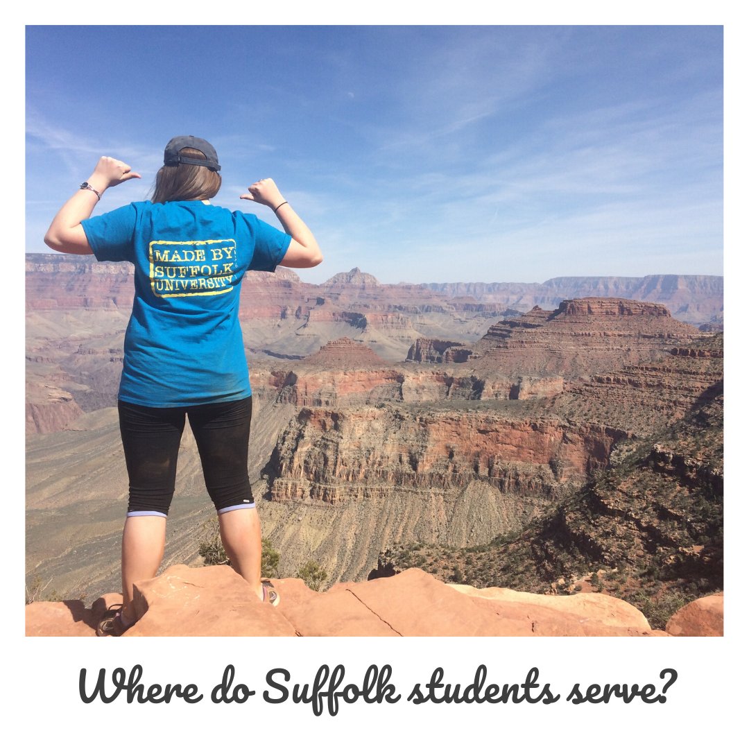 Where do Suffolk students serve? All over Greater Boston, the United States, and the world! With community partners everywhere, see how YOU can make an impact globally: https://t.co/Z3BTUDpl95 https://t.co/lde784qPXw