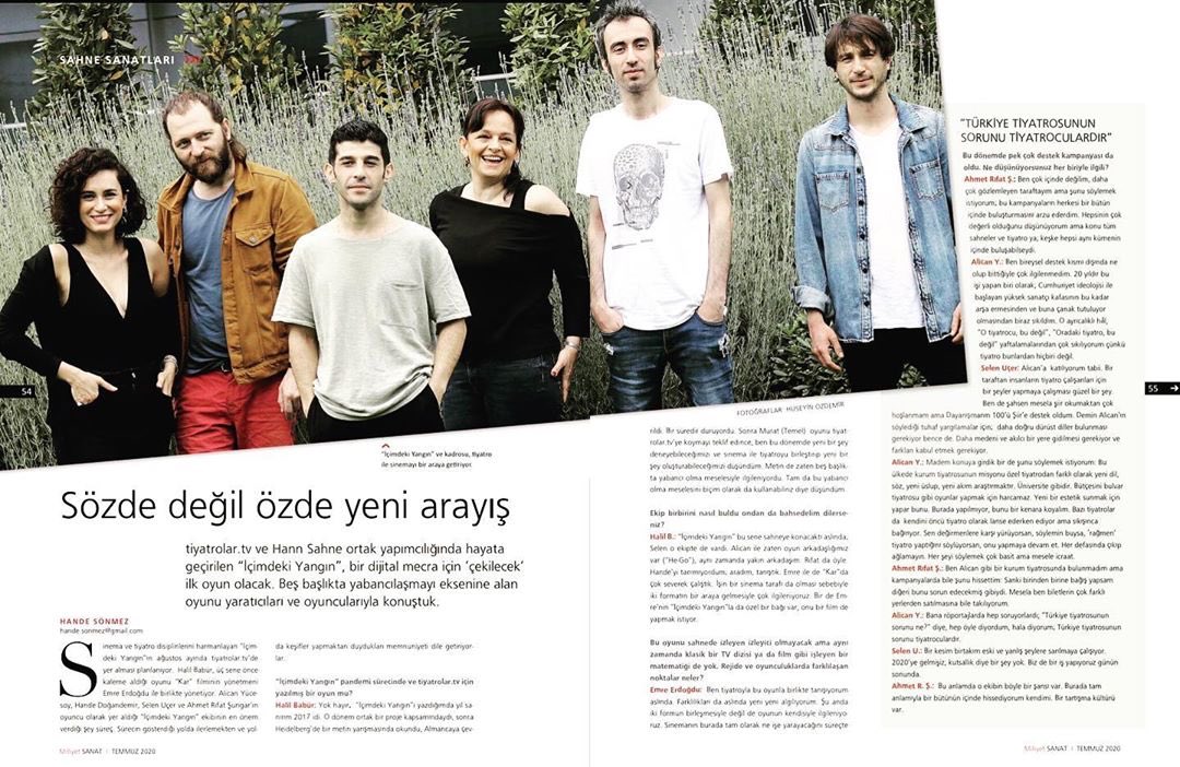 Hann Sahne (@hannsahne) on Twitter photo Provaları sahnemizde devam eden ve <a href="/tiyatrolartv/">tiyatrolartv</a> ile yapımcılığını üstlendiğimiz “İçimdeki Yangın” çok yakında yayında🔥
“İçimdeki Yangın” ekibinin söyleşisi ve oyuna dair merak ettikleriniz ise bu ay <a href="/Milliyet_Sanat/">Milliyet Sanat</a> ta. Provaları sahnemizde devam eden ve <a href="/tiyatrolartv/">tiyatrolartv</a> ile yapımcılığını üstlendiğimiz “İçimdeki Yangın” çok yakında yayında🔥
“İçimdeki Yangın” ekibinin söyleşisi ve oyuna dair merak ettikleriniz ise bu ay <a href="/Milliyet_Sanat/">Milliyet Sanat</a> ta.