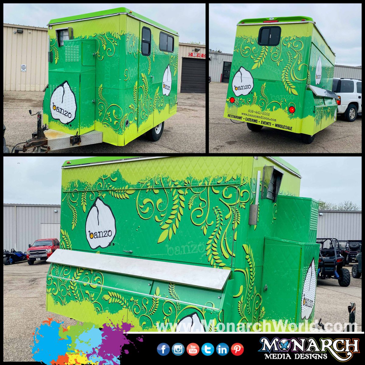 monarchmadison's tweet photo. Huge shoutout to Banzo for bringing your food cart so we could jazz it up with a new wrap! 🦋✨

#trailerwrap #foodcartwrap #monarchwrapstars #madisonwi #vehiclewraps #footcartgraphics #banzo #shoplocal #trailergraphics https://t.co/42tZPTdw8g