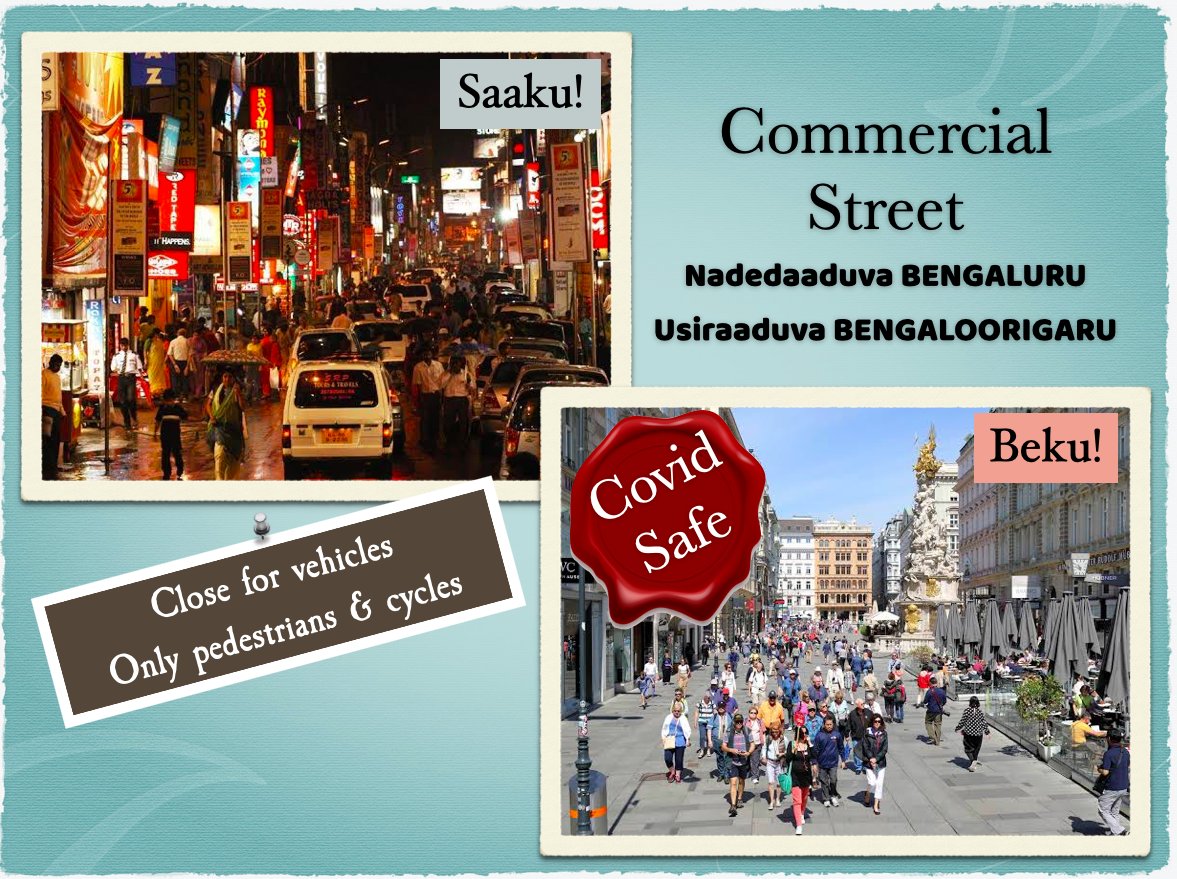 tarauk's tweet photo. Shut off traffic, turn on cycling. #OneStreetPerWard Shut off crowds, turn on walking. #CovidSafePeteBeedhi #CovidSafeMarketStreets Shut off motors, shut off crowds #OneStreetPerWard #GaadiSaakuCycleBeku #NadeyaluBidi Lets us walk, let us cycle https://t.co/UJ5n58Bq0f