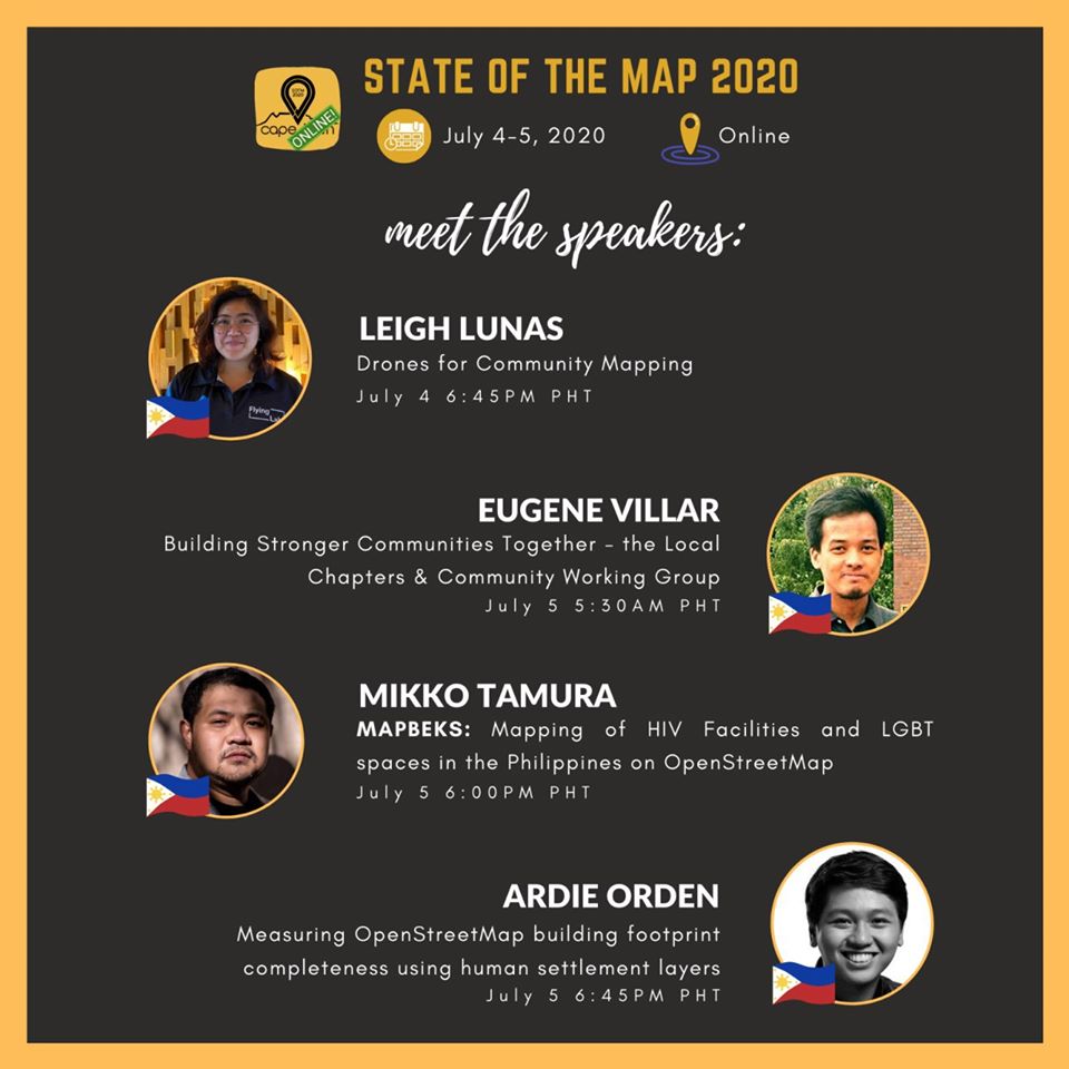GeogSocUP's tweet photo. [STATE OF THE MAP 2020]

State of the Map, the annual conference for and by the OpenStreetMap community, is only three days away! Tune in for presentations by this amazing lineup of speakers, including some of our esteemed alumni: @pa_tweet_tams, @anditabinas and @mapmakerdavid! https://t.co/DgqRT8wWk6