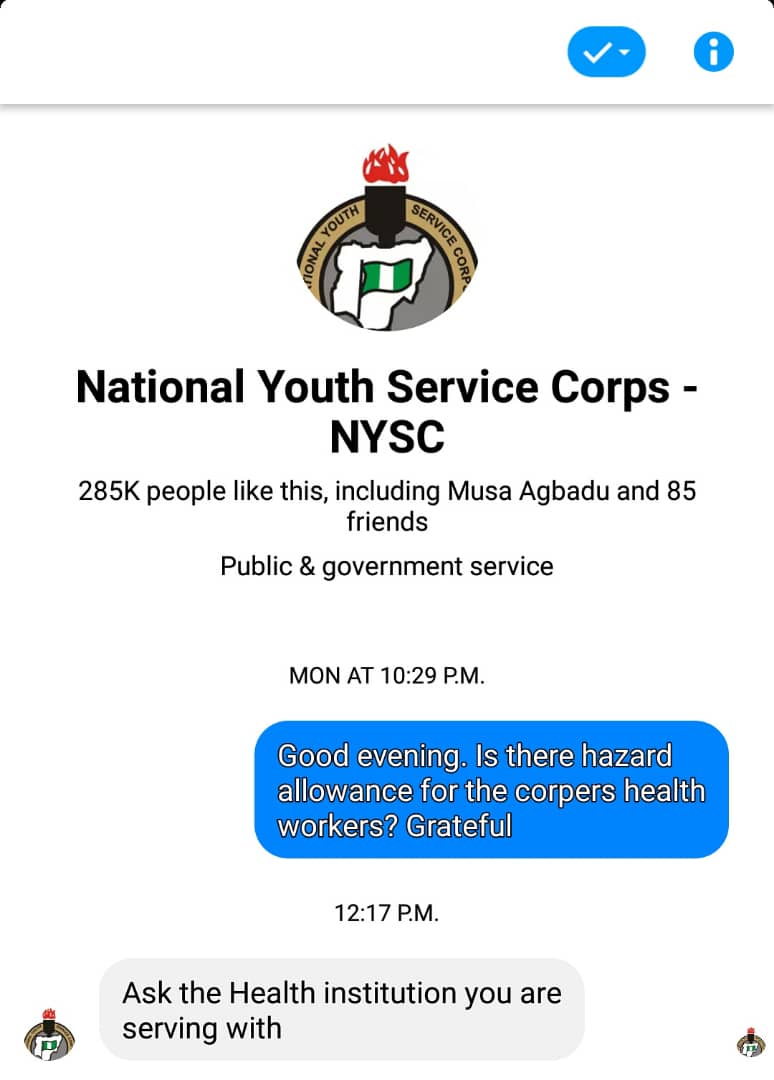 eLZeeJay's tweet image. #NYSC asked Corps Health Workers to remain at work and they have no plans for hazard Allowance despite being in the frontline. #corperslivesmatter #DrFunmilayo #drolufunmilayo #CorpsHealthWorkers #COVID19