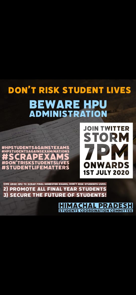 Parveen40120627's tweet photo. Dear authorities
please be nice
#hpstudentsagainstexams
#StudentLifeMatters
@ugc_india https://t.co/bnZPxBuw2P